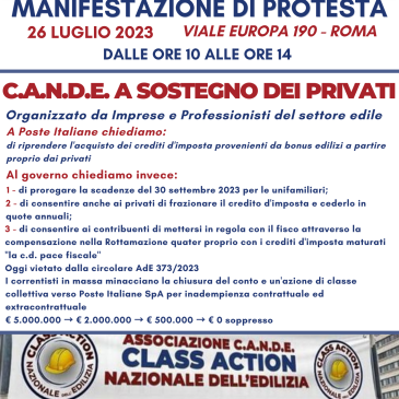 Manifestazione di protesta                                                                      26 luglio 2023 – Viale europa 190  Roma